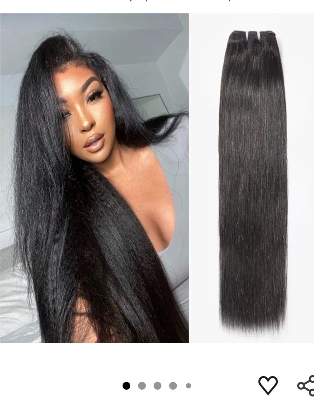 Yaki Straight Hair Bundles (1B, 22 24 26 Inch)